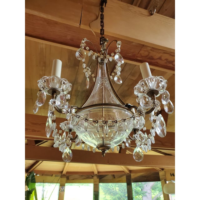 Hollywood Regency Vintage Hollywood Glamour Balloon Bagues Style Chandelier For Sale - Image 3 of 5