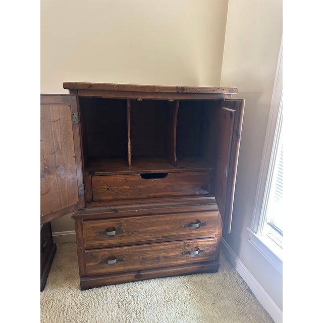Stunning, exceptionally sturdy vintage armoire wardrobe chest from the iconic Young & Hinkle "Ship Ahoy" collection....