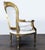 1990s Vintage White Upholstered Lounge Chair With Ornate Gold Wooden Frame For Sale - Image 5 of 16