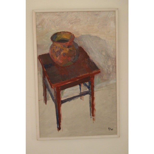 Fritz Sjöström, Krukan (Pot on Table), 1982, Oil on Panel, Framed For Sale - Image 14 of 18