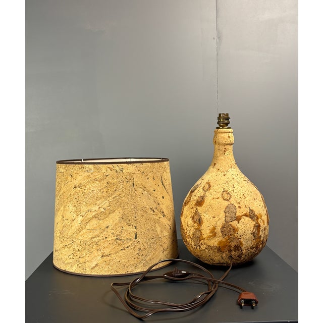 Mid-Century Cork Table Lamp, France, 1960s For Sale - Image 15 of 16