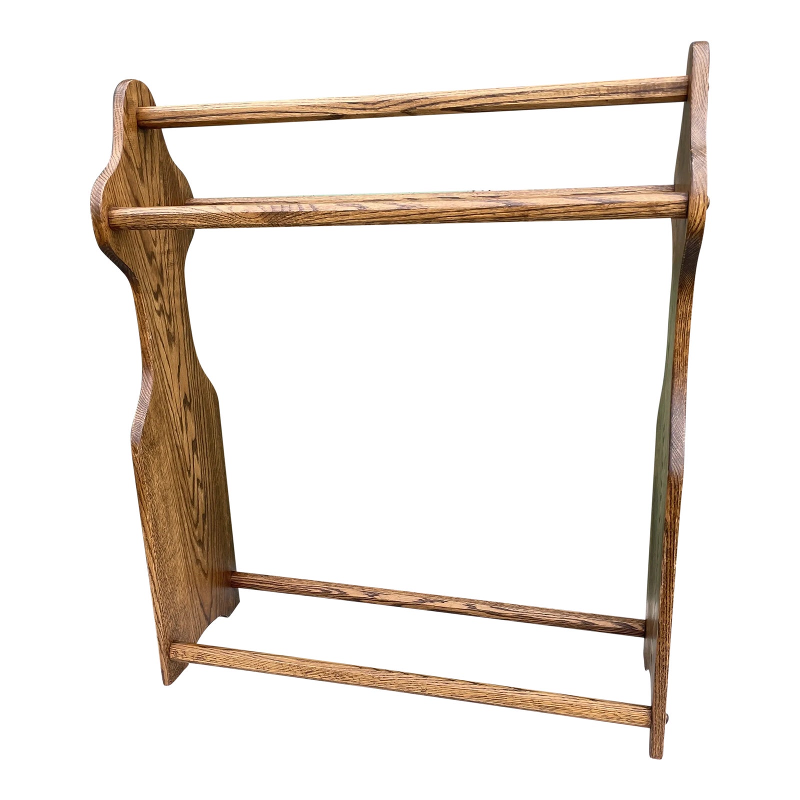 Spanish Revival Style Solid Oak Blanket Rack | Chairish