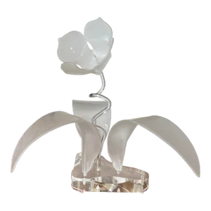 Modern to Postmodern Lily Lucite Sculpture or Centerpiece Signed