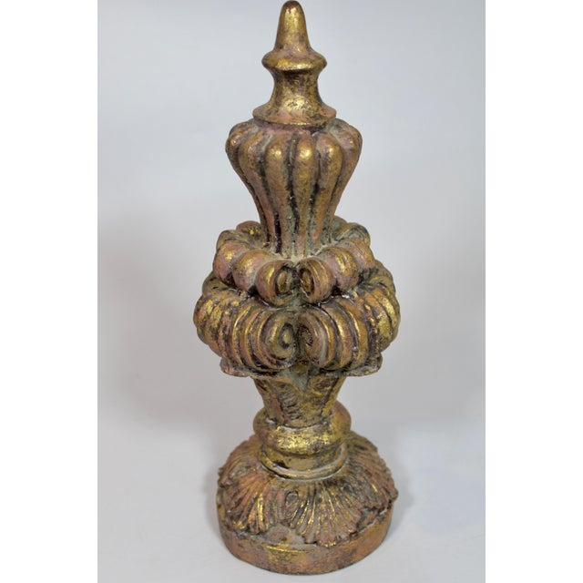 A superb vintage French gold gilded resin decorative finial. This would make a unique and lovely home accent.