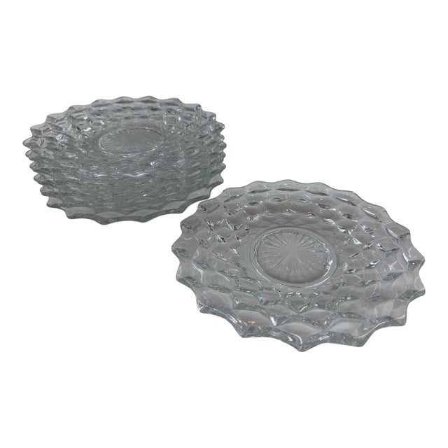 Early 20th Century Fostoria Set of 6 American Clear 2056 Dessert Plates For Sale