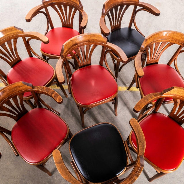 Red Upholstered Fan Back Dining Chairs, 1970s, Set of 8 For Sale - Image 3 of 12