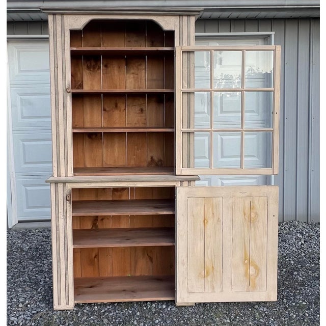 Gustavian Style Painted Pine Rustic Patina Farmhouse China Cabinet ...