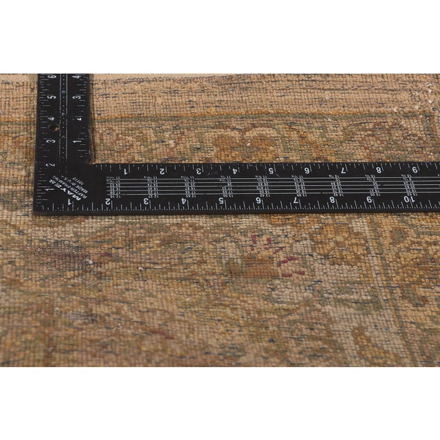 Vintage Earth-Tone Brown Indian Tabriz Rug, 09'03 X 12'03 For Sale In Dallas - Image 6 of 9