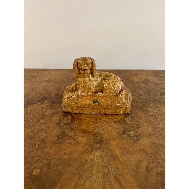 Mid 19th Century Victorian Staffordshire Stoneware King Charles Spaniel, 1860s For Sale - Image 5 of 6