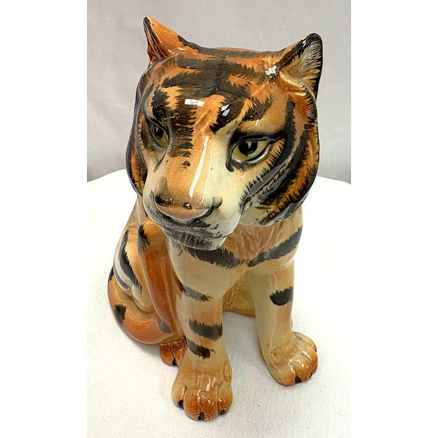 Vintage Ceramic Tiger Figure For Sale In West Palm - Image 6 of 15