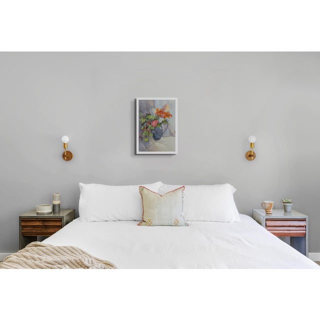 2020s "Bouquet With Currant Sprigs" Original Impressionist Flower Still Life Watercolor on Paper Painting Art by Anna Novick, Framed For Sale - Image 5 of 6