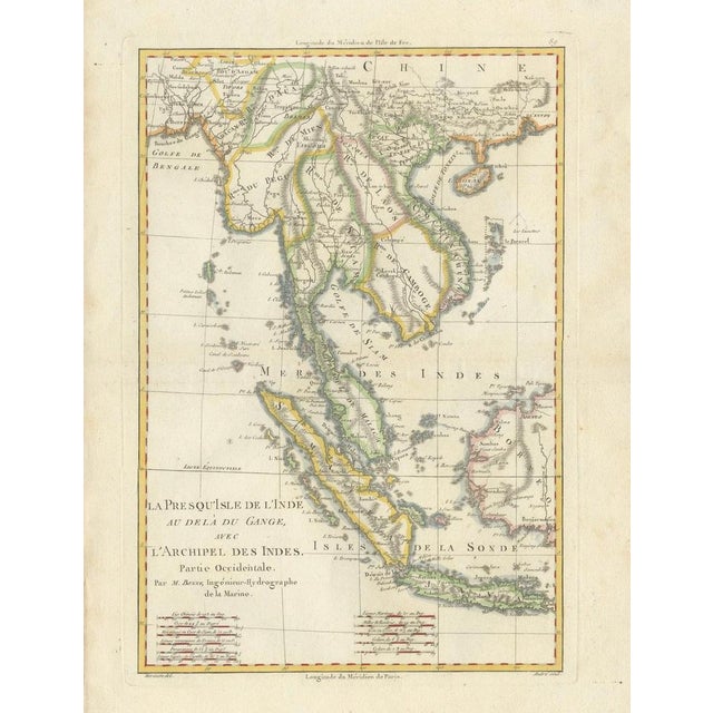 Antique Map of Southeast Asia by Bonne, 1787 For Sale - Image 11 of 11