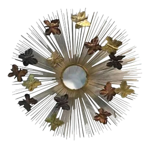 Mid 20th Century Curtis Jeré and Curtis Jere Sunburst Wall Sculpture With Butterflies