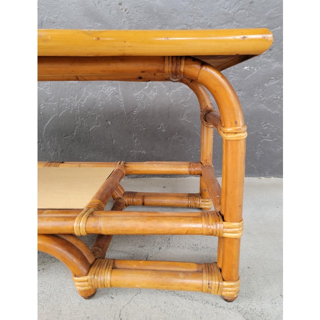 1950's Mid-Century Modern Bamboo Coffee Table For Sale - Image 10 of 10