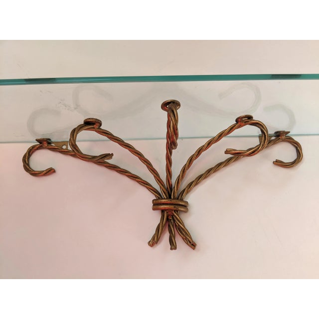 Vintage Italian Gold Twisted Tole Wall Shelf For Sale In Charlotte - Image 6 of 10