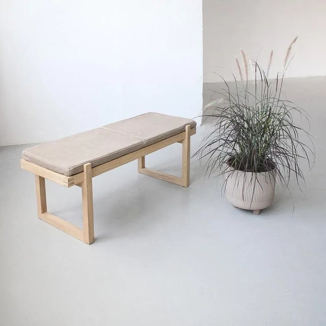Light Brown Minimal Bench by Kristina Dam Studio For Sale - Image 4 of 7