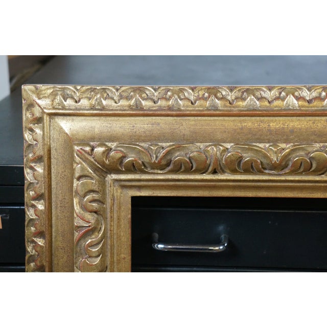 Vintage Carved Gold Gilt Wood Acanthus Foliate Picture Mirror Frame For Sale - Image 9 of 10