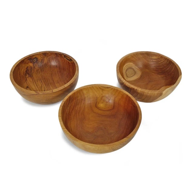 2020s Simple Teak Wood Bowl For Sale - Image 5 of 8