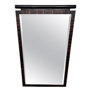 Italian Art Deco Walnut Burl Wall Mirror, 1950s For Sale