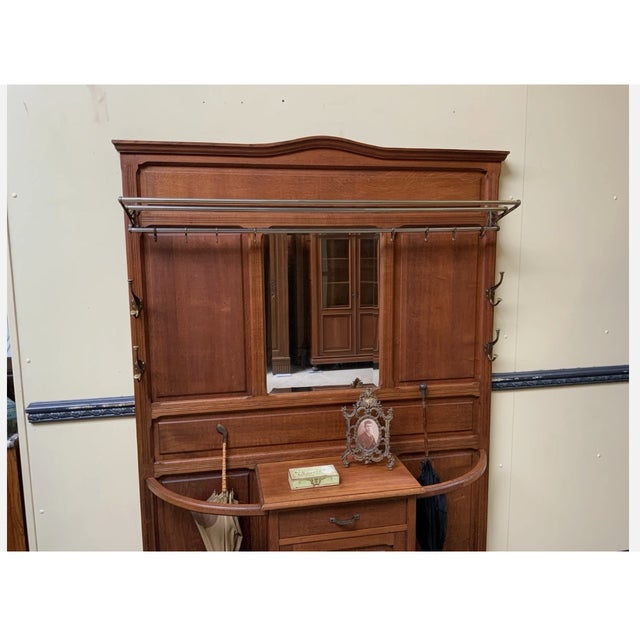 Wood Antique Art Nouveau Wardrobe, 1910 For Sale - Image 7 of 9