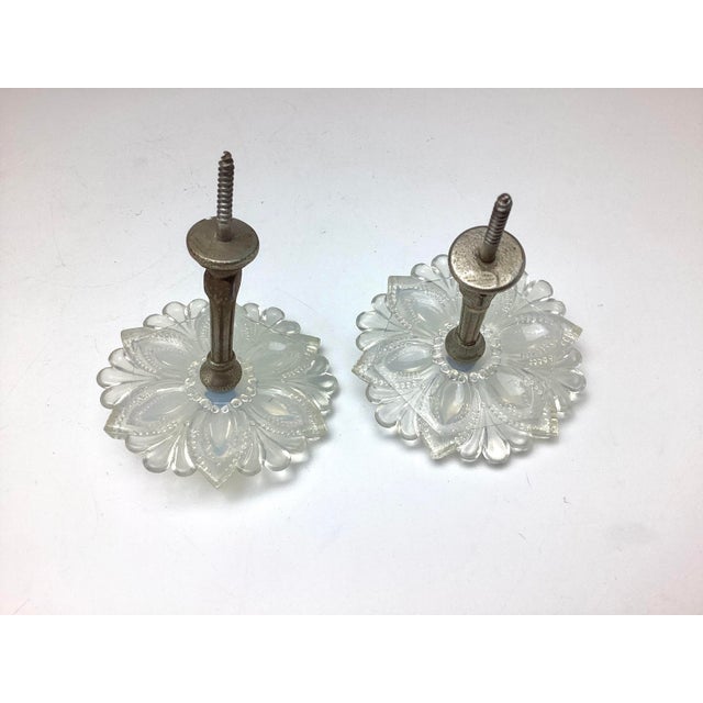 American Antique 19th Century Sandwich Opalescent Glass Flower Drapery Tieback Pair For Sale - Image 3 of 3