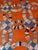 Early 20th Century Orange Patchwork Quilt Double Wedding Ring Hand-Pieced Reverse Scalloped Edge For Sale - Image 5 of 9