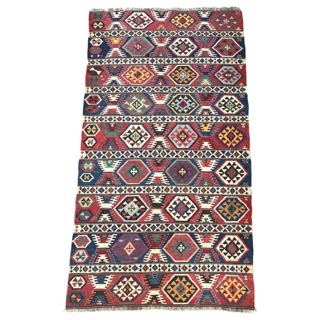 19th Century Caucasian Flat Rug Kilim Rug For Sale - Image 10 of 10