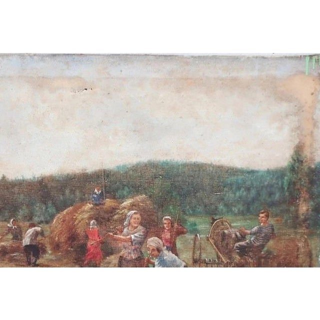 Campaign Harvest Wheat Fields Collective Farm Soviet Art Ukrainian Artist Sviridov (Copy) 80-120 1950s For Sale - Image 3 of 6