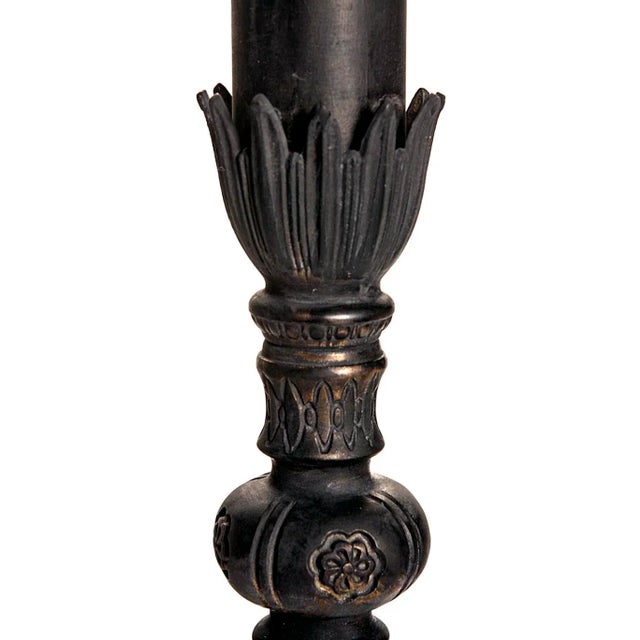 1950s Ebony Lamp & White Shade For Sale In Los Angeles - Image 6 of 10