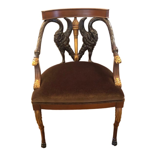 Hurtado Valencia Spain Swan Carved Armchair For Sale