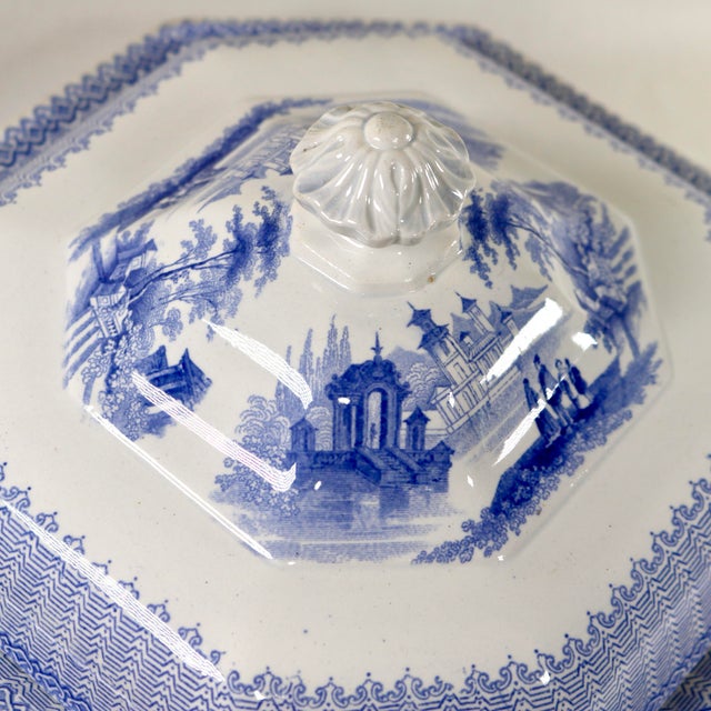 Mid-19th Century English W. Adams & Sons "Cassino" Ironstone Covered Tureen For Sale - Image 4 of 15