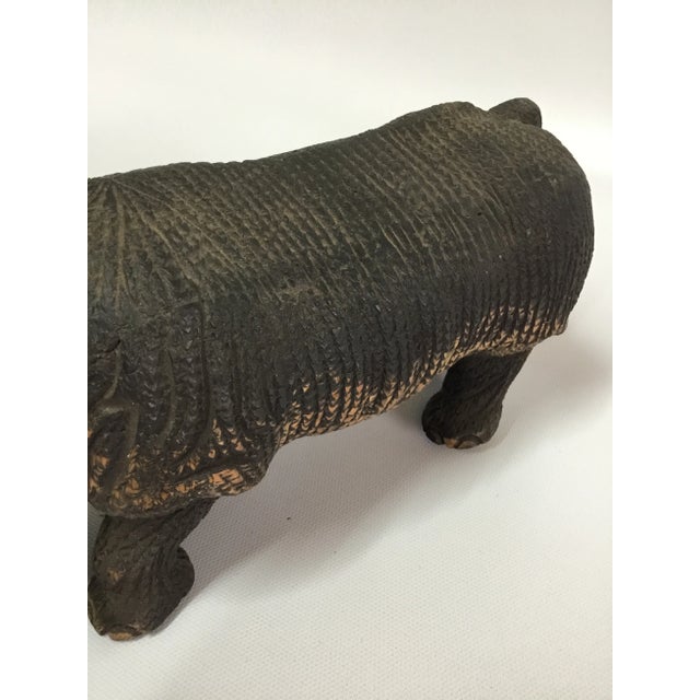 Rhino Carved Statue 1970s For Sale - Image 10 of 11
