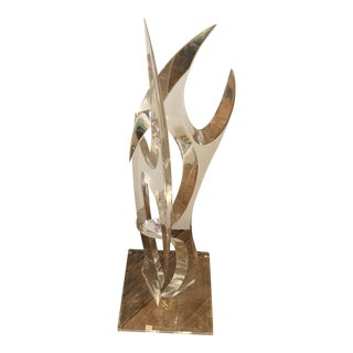 Large Lucite Abstract Sculpture by Van Teal For Sale