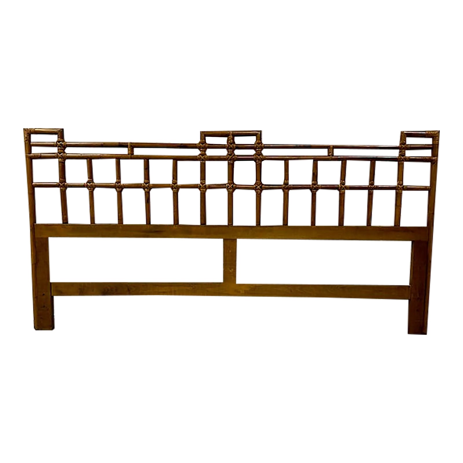 Vintage 20th Century Ficks Reed Rattan King Headboard | Chairish