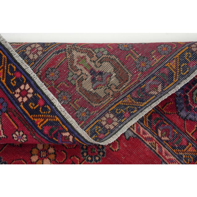 1970s Vintage Persian Handmade Wool 10x12 Red Area Rug For Sale - Image 10 of 11
