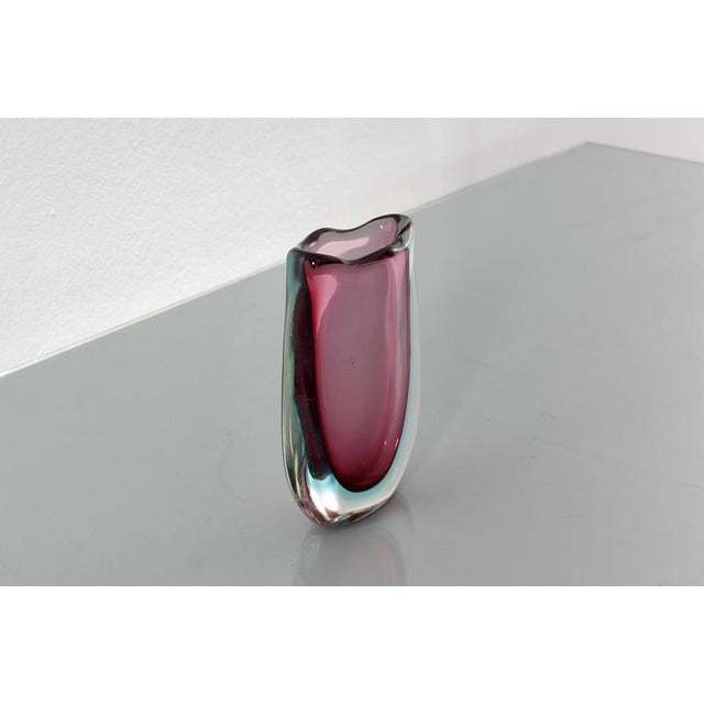 Purple Mid-Century Purple Submerged Murano Glass Vase attributed to Flavio Poli, Italy, 1960s For Sale - Image 8 of 13