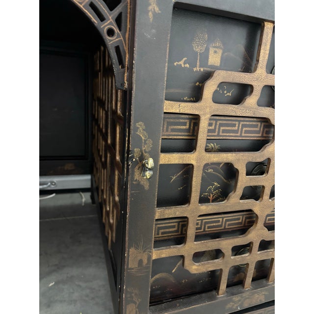 Wood Drexel Heritage Chinoiserie Style Executive Desk For Sale - Image 7 of 12