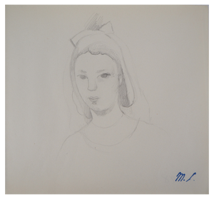 Marie Laurencin, Pensive Young Girl, Original Pencil Drawing