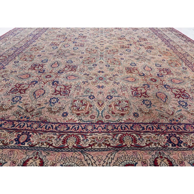 Textile Antique Persian Kirman Rug For Sale - Image 7 of 8