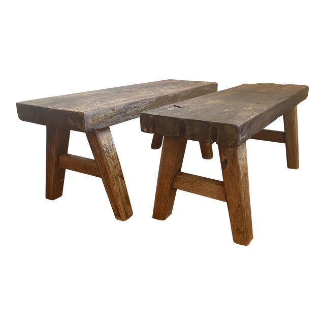 1940s Vintage Brutalist Stools - a Pair For Sale