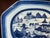 Antique Chinese Canton Large Platter Export Porcelain Blue & White 17"x13” With Wood Display Stand For Sale - Image 4 of 12