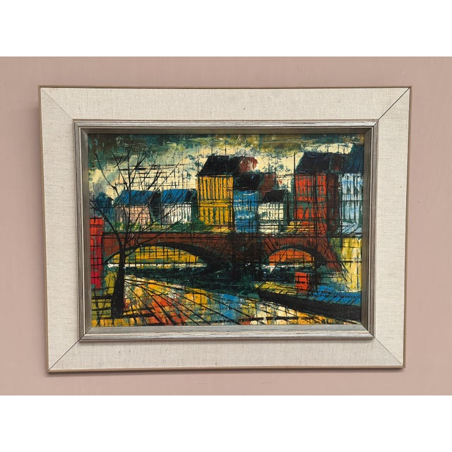 Original Swedish Oil on Canvas – “City Motif with Bridge” by Sigma – Signed – Vintage & Framed – 54.5 × 42.5 cm A vibrant...