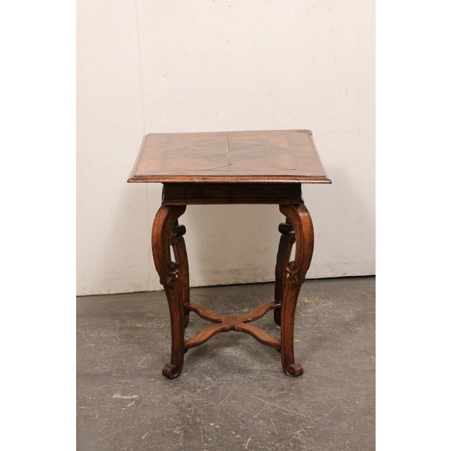Wood 18th C. Italian Side Table W/ Inlay Veneers For Sale - Image 7 of 12