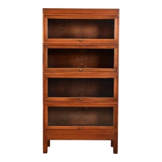 Stow Davis Antique Arts & Crafts Mahogany Four-Stack Barrister Bookcase, Circa 1920s For Sale