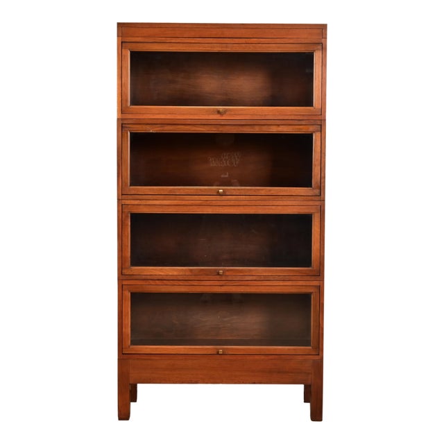 Stow Davis Antique Arts & Crafts Mahogany Four-Stack Barrister Bookcase, Circa 1920s For Sale