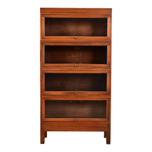 Stow Davis Antique Arts & Crafts Mahogany Four-Stack Barrister Bookcase, Circa 1920s