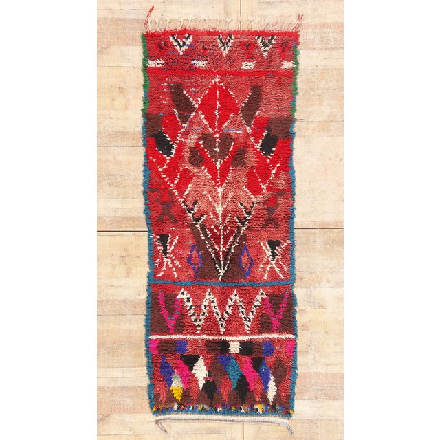 Vintage Boujad Boucherouite Moroccan Rug, 03'00 X 08'00 For Sale - Image 10 of 10