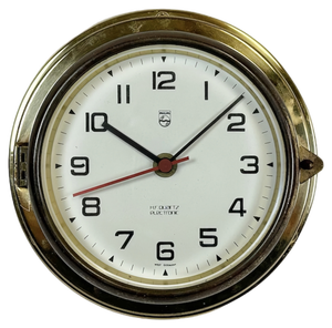 Vintage German Brass Ships Clock from Philips, 1970s