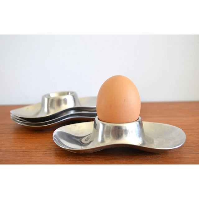 Bauhaus Egg Cups by Wilhelm Wagenfeld for WMF, 1950s, Set of 4 For Sale - Image 3 of 7
