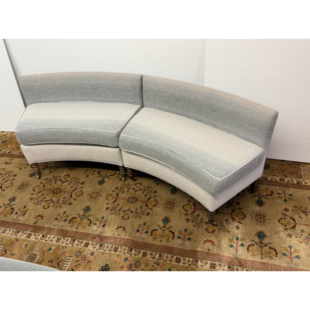 Textile Ombre Curved Sectional/Bench, Bespoke For Sale - Image 7 of 12